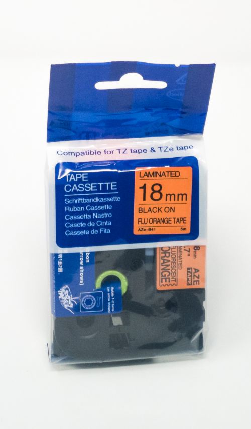 Compatible Brother P-Touch TZe-B41 Black on Orange also for TZ-B41 Label Cassette