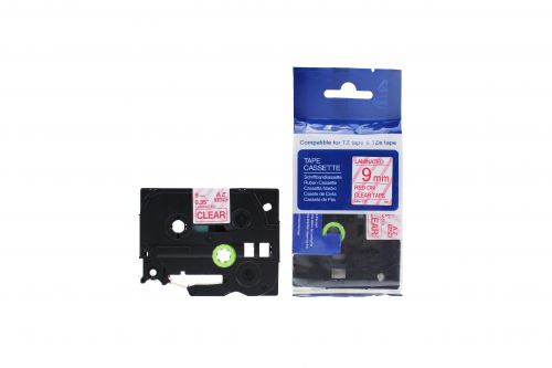 Compatible Brother P Touch TZe-122 Red on Clear also for TZ-122 Label Cassette