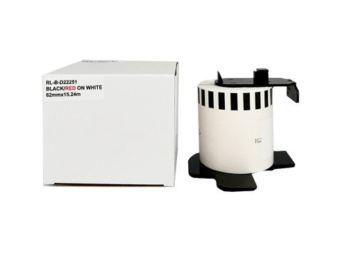 Compatible Brother DK22251 Red/Black on White Continuous Paper Tape