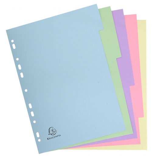 Exacompta Forever 170 GSM Recycled Pastel Dividers, A4 10, 5 Part