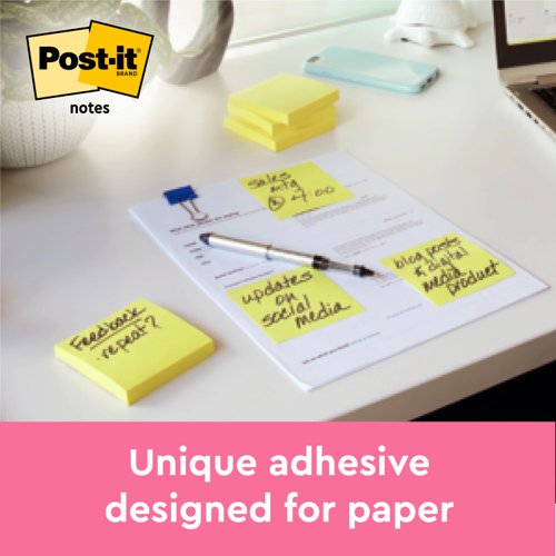 Post-it Notes, Canary Yellow, 76 mm x 76 mm, Promo Pack, 100 Sheets/Pad, 16 + 4, 12 + 12 FREE Pads/Pack, Cardboard Pack, 100% PEFC SGSCH-PEFC-COC-110078