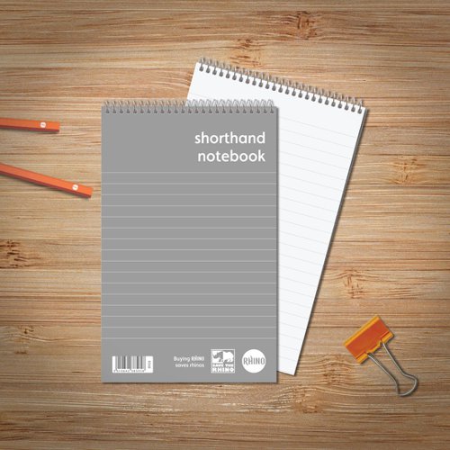 RHINO 200 x 127 Shorthand Notebook 260, 160 Pages 8mm Lined - Pack of 10