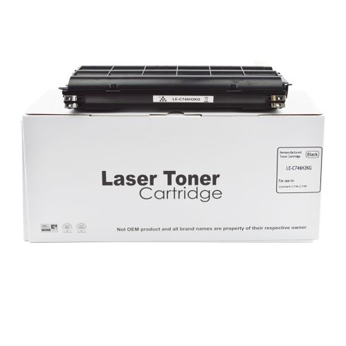 Remanufactured Lexmark C746BK Black Hi Cap C746H2KG X746H1KG Toner