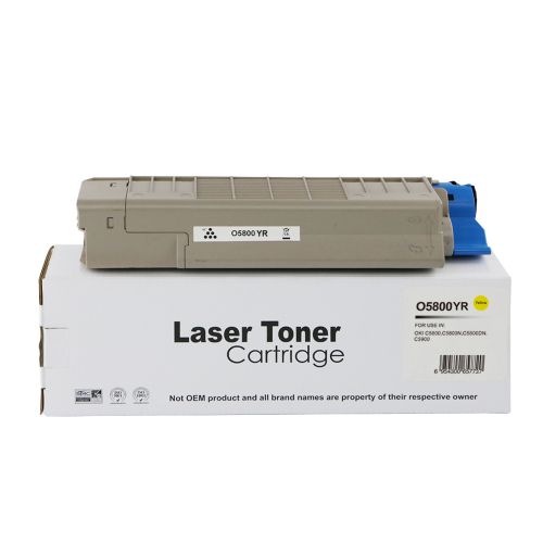 Remanufactured OKI C5800Y Yellow 43324421 Toner