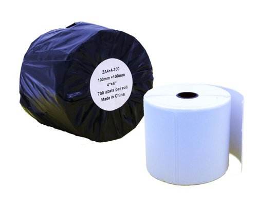 Compatible Zebra 101.6mm x 101.6mm White Label Roll - 700 Labels (ZA4x4-700) 25mm Core