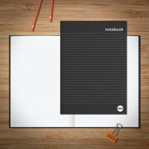 RHINO A5, A4 Hardback Notebook Casebound 192 Pages 8mm Lined (Single)