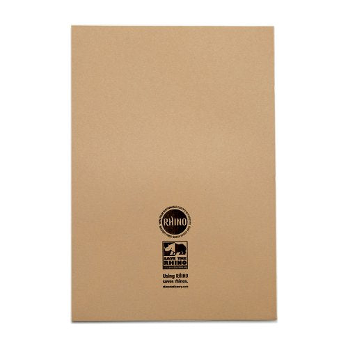 RHINO A4 Exercise Book 80, 64 Page, Buff, F8M (Pack of 10)