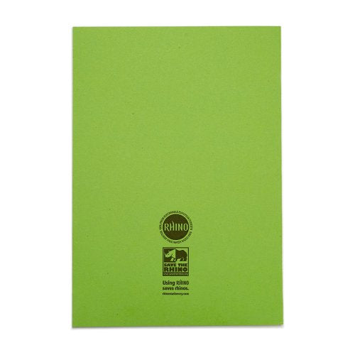 RHINO A4 Exercise Book 64 Page, Light Blue, Green, F8/B (Pack of 10)