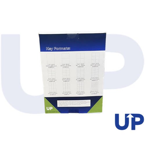 UP A4 Multipurpose Labels 1 Per Sheet 199.6 x 289mm (White) Pk of 100