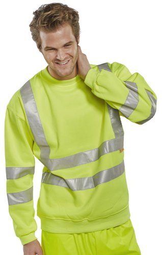 Beeswift Hi-Visibility Sweatshirt Saturn Yellow 4XL, 5XL, M, XL, 2XL, 3XL
