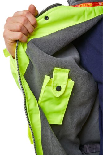 Beeswift Bomber Jacket Fleece Lined Hi Vis Orange, Yellow Medium