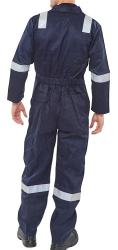 Beeswift Flame RetardantBurgan Boilersuit Anti-Static Navy Blue 40