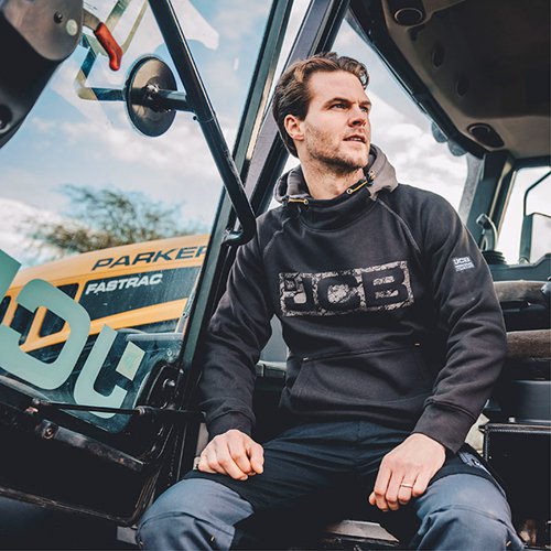 JCB Horton Hoodie Black/Grey L