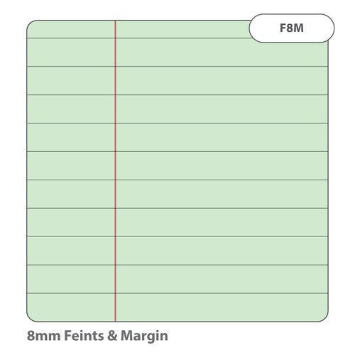 RHINO A4 Special Exercise Book 48 Page, Red with Tinted Blue, Green Paper, F8M (Pack of 10)