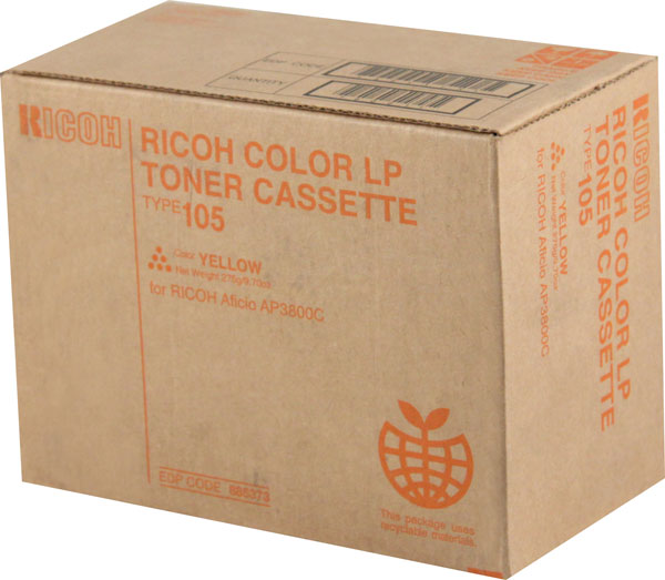 OEM Ricoh AP3800 Yellow Toner Ctg Type 105 888035