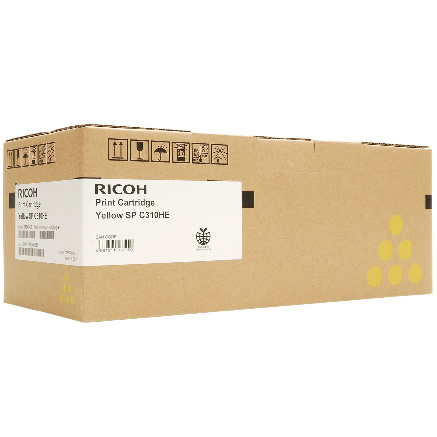 OEM Ricoh SPC311N Yellow Toner Ctg 406482 407635