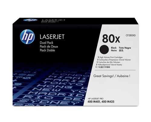 OEM HP CF280XD Black 6900 Pages Twin Pack Original Toners 80X