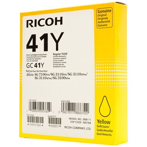 Ricoh SG2100 Yellow Gel Ink SY GC41YL 405768