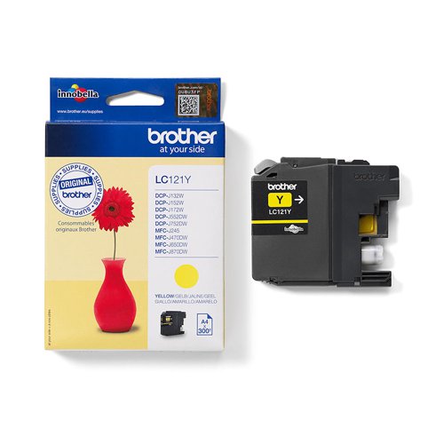 OEM Brother LC121Y Ink Cartridge Yellow 300 Pages 3.9ml