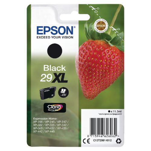 Epson C13T29914012 (29XL) Ink Cartridge Black High Capacity 470 Pages 11.3ml
