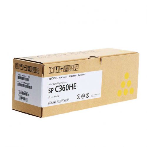 OEM Ricoh SPC360 Hi Yld Yellow Toner 408187 SPC360HE