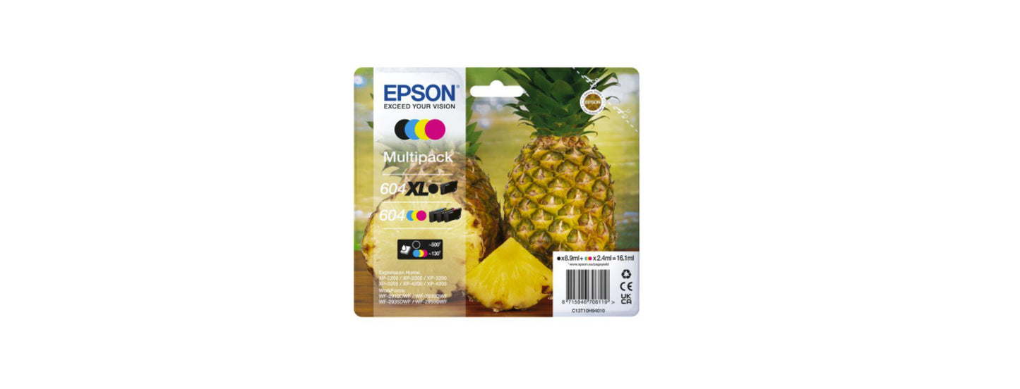 OEM Epson 604XL High Capacity Yellow Original Ink Cartridge C13T10H44010 350 Pages