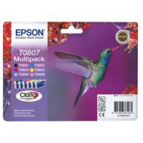 Epson C13T08074011 (T0807) Ink Cartridge Multi Pack 220 Pages 6 x 7 4ml