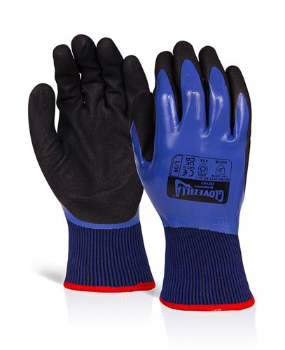 Beeswift GLOVEZILLA WATERPROOF THERMAL NITRILE GLOVE BLUE LGE (09) Pk10