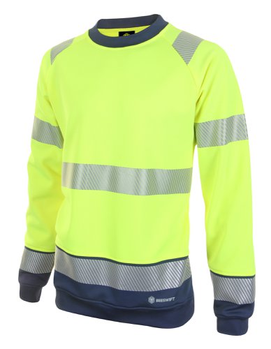 Beeswift High Visibility Two Tone Sweatshirt Saturn Yellow / Navy L