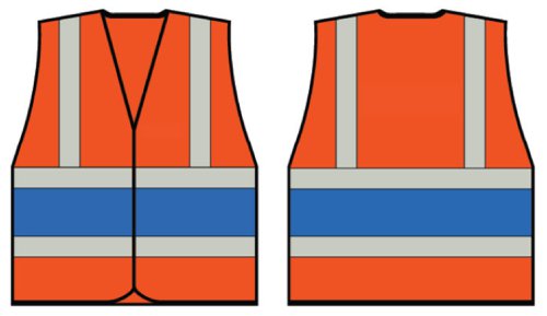 Beeswift High Visibility Orange Vest With Royal Band 3XL, 4XL, 5XL, XL, 2XL