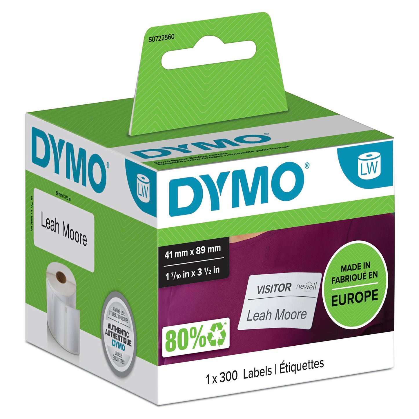 Dymo 11355 (S0722550) DirectLabel-etikettes 19mm x51mm for Dymo 400 Duo/60mm