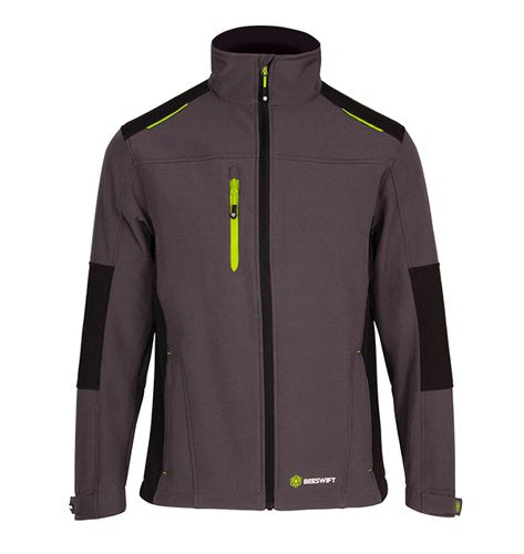 Beeswift FLEX SOFTSHELL JACKET TWO-TONE Grey Black 3XL, 4XL, 5XL, M, XL, XXL