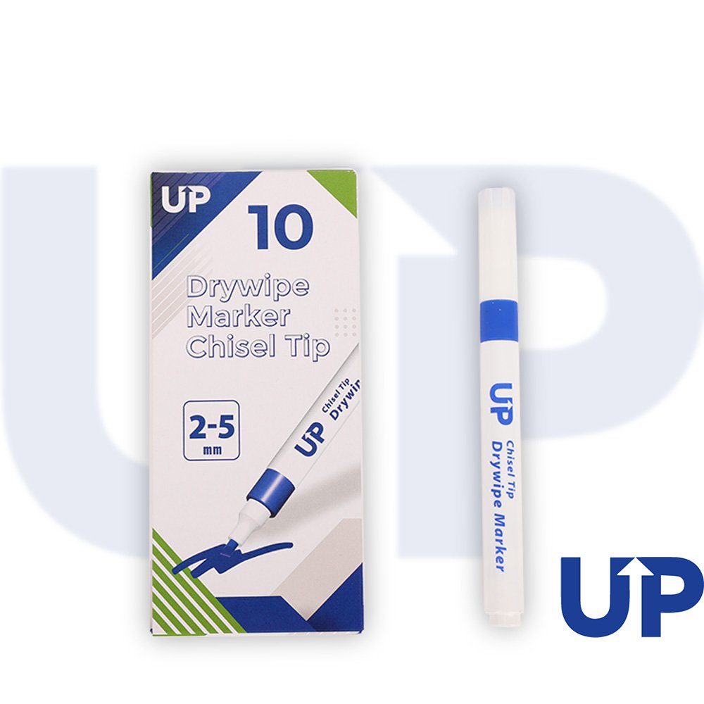 Drywipe Chisel Tip Marker Blue (10)