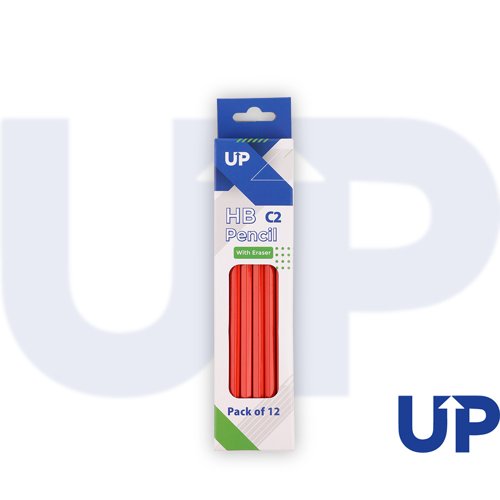 UP C2 HB Wood Case Pencil with Eraser (12)