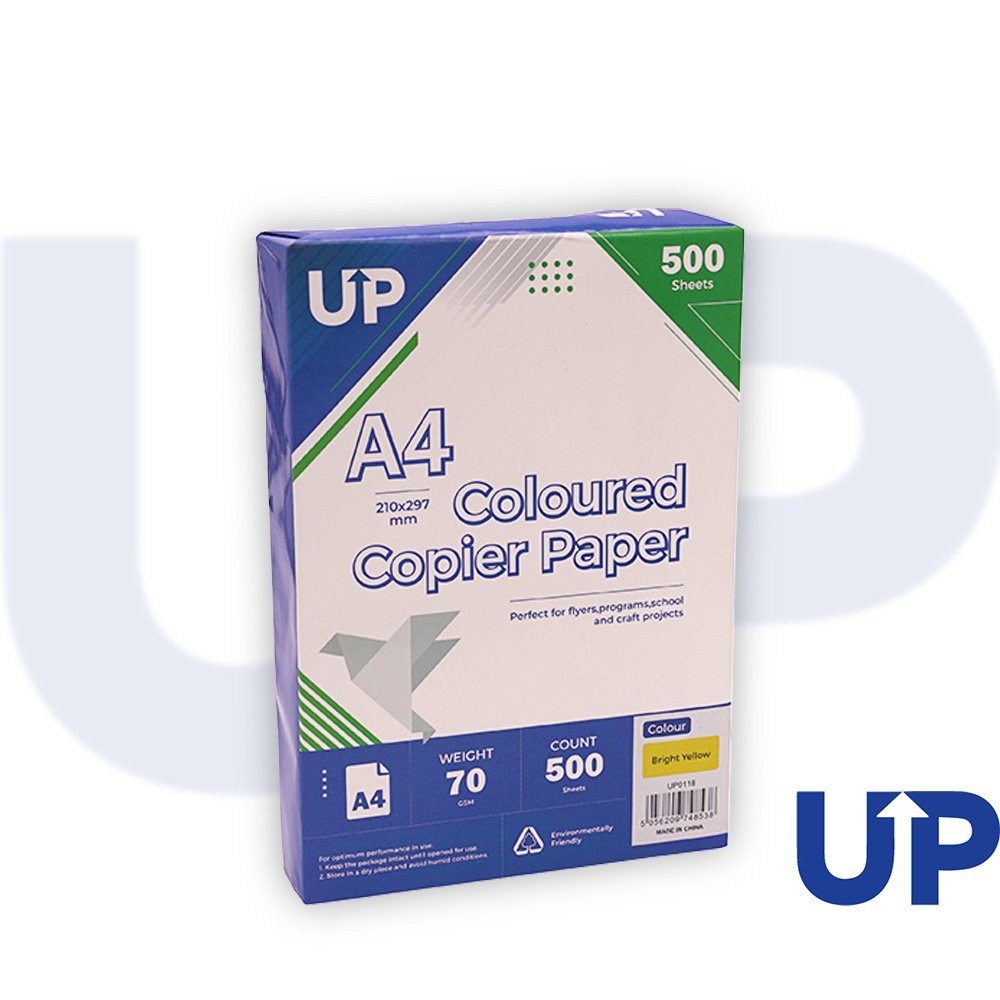 Coloured A4 Copier Paper 70GSM Bright Yellow - 500 sheets