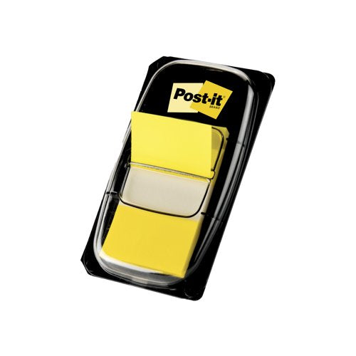Post-it Index Flags, Medium, Blue, Yellow, 25.4 mm x 43.2 mm, 50 Flags/Dispenser, 1 Dispenser/Pack