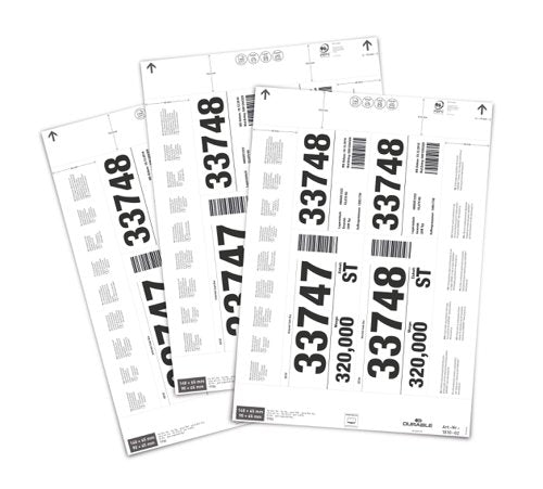 Durable Ticket Sheet Inserts 140/90x65mm (80)