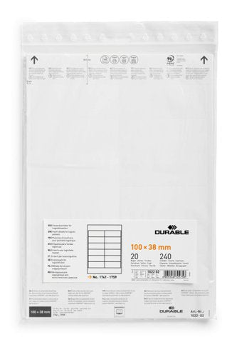 Durable Ticket Sheet Inserts 100x38mm (240)