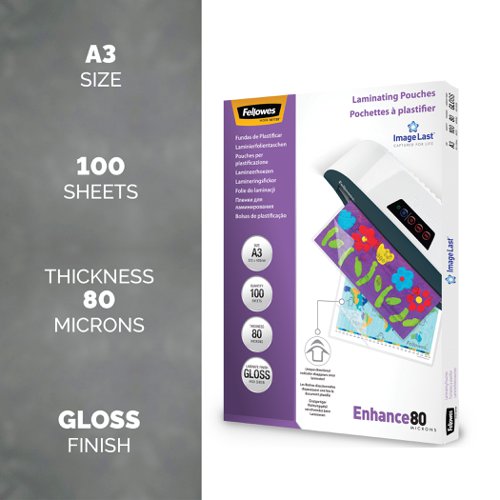 Il Laminating Pouch 80mic A5, A3 80mic 100pk