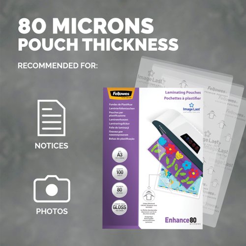 Il Laminating Pouch 80mic A5, A3 80mic 100pk
