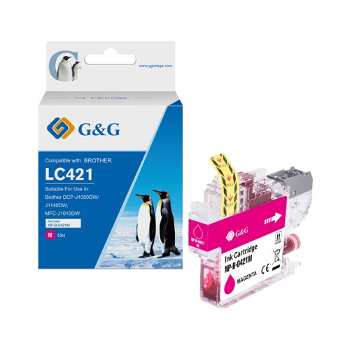 Compatible Brother LC421M, LC422M, LC426M, LC424M, LC427M, LC3211M, LC3233M, LC3217M, LC3237M Magenta Ink Cartridge
