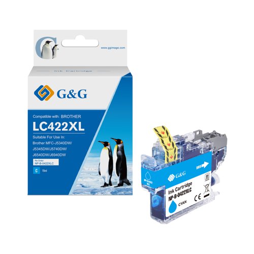 Compatible Brother LC421XLC, LC422XLC, LC426XLC, LC427XLC High Capacity Cyan Ink Cartridge