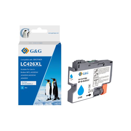 Compatible Brother LC421XLC, LC422XLC, LC426XLC, LC427XLC High Capacity Cyan Ink Cartridge