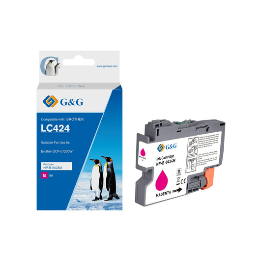 Compatible Brother LC424C Cyan Ink Cartridge 8ml Dye 750 Pages
