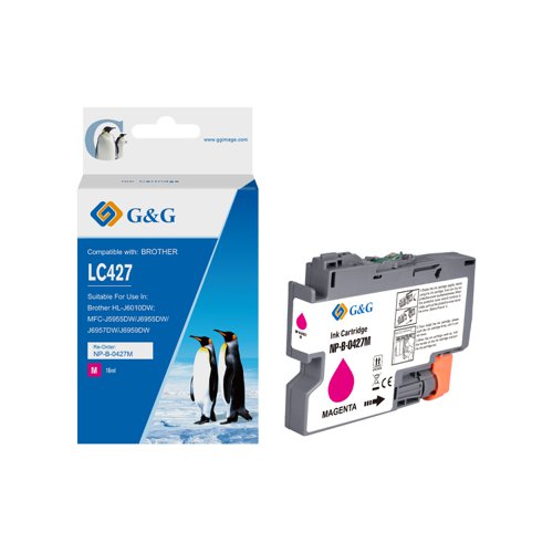 Compatible Brother LC421M, LC422M, LC426M, LC424M, LC427M, LC3211M, LC3233M, LC3217M, LC3237M Magenta Ink Cartridge