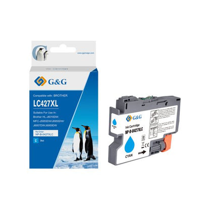 Compatible Brother LC421XLC, LC422XLC, LC426XLC, LC427XLC High Capacity Cyan Ink Cartridge