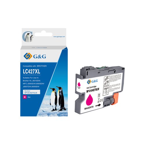 Compatible Brother LC421XLM, LC422XLM, LC426XLM, LC427XLM High Capacity Magenta Ink Cartridge