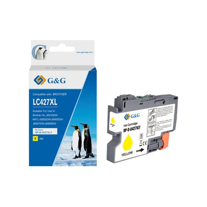 Compatible Brother LC421XLY, LC422XLY, LC426XLY, LC427XLY High Capacity Yellow Ink Cartridge