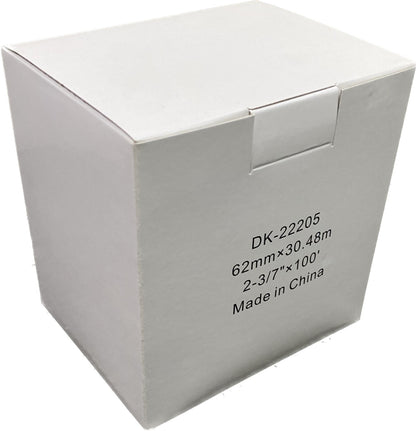 Compatible Brother DK22205, DK22223, DK22210 Continuous Length Paper White Tape Roll