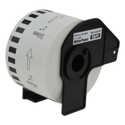 Compatible Brother DK22205, DK22223, DK22210 Continuous Length Paper White Tape Roll
